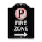 Signmission Fire Zone No Parking and Right Arrow Heavy-Gauge Aluminum Sign, 24" x 18", BS-1824-23973 A-DES-BS-1824-23973 - alternate 1